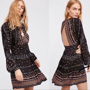 NWT Free People Coryn Skater Long Sleeve Backless Dress